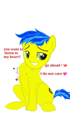 Size: 540x960 | Tagged: safe, artist:brightenight07, artist:brightening wheels, oc, oc only, oc:heartbeat, earth pony, pony, chest fluff, heart, heartbeat, love, male, simple background, stallion