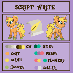 Size: 4000x4000 | Tagged: safe, artist:partypievt, oc, oc:script write, pony, unicorn, female, filly, not applejack, reference sheet