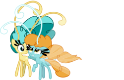 Size: 6158x4000 | Tagged: safe, artist:jeatz-axl, twirly, breezie, g4, absurd resolution, duo, male, raised hoof, simple background, transparent background, vector