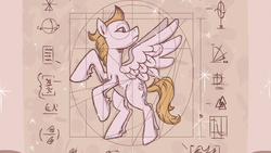 Size: 1280x720 | Tagged: safe, screencap, pegasus, pony, g4, top bolt, diagram, drawing, male, rearing, spread wings, stallion, unnamed character, unnamed pony, vitruvian man, wings