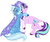 Size: 738x613 | Tagged: safe, artist:wanderingpegasus, starlight glimmer, trixie, classical unicorn, pony, unicorn, g4, blaze (coat marking), cloven hooves, coat markings, curved horn, facial markings, female, happy, horn, hug, leonine tail, lesbian, mare, ship:startrix, shipping, simple background, smiling, socks (coat markings), unshorn fetlocks, white background