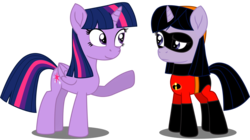 Size: 16874x9456 | Tagged: safe, artist:ejlightning007arts, twilight sparkle, alicorn, pony, unicorn, g4, absurd resolution, ponified, simple background, the incredibles, transparent background, twilight sparkle (alicorn), violet parr