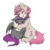 Size: 2000x2000 | Tagged: safe, artist:confetticakez, oc, oc only, oc:andromeda, oc:andromeda aurora, oc:intrepid charm, bat pony, pony, unicorn, belly fluff, blushing, butt fluff, cuddling, cute, cute little fangs, duo, ear fluff, ear tufts, eyes closed, fangs, female, fluffy, grin, happy, high res, hoof fluff, hug, leg fluff, male, ocbetes, shoulder fluff, simple background, smiling, snuggling, transparent background, underhoof, unshorn fetlocks, weapons-grade cute