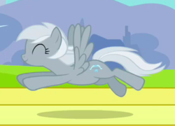 Size: 359x259 | Tagged: safe, screencap, silverspeed, pegasus, pony, g4, hurricane fluttershy, background pony, cropped, cute, eyes closed, female, flying, mare, solo
