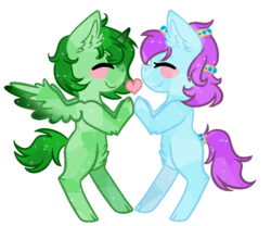 Size: 898x748 | Tagged: safe, artist:cornerverse, sapphire joy, oc, oc:emerald, g4, base used, canon x oc, female, lesbian, shipping, simple background, transparent background