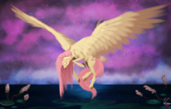 Size: 4347x2773 | Tagged: safe, artist:vinicius040598, fluttershy, pegasus, pony, g4, eyes closed, female, flying, mare, solo