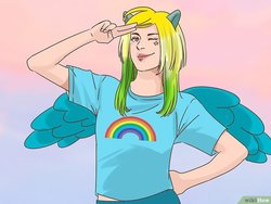 Size: 760x570 | Tagged: safe, rainbow dash, human, g4, humanized, wat, wikihow