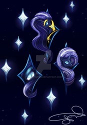 Size: 1150x1650 | Tagged: safe, artist:jenndylyon, nightmare rarity, pony, g4, bust, female, looking at you, solo
