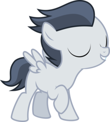 Size: 5429x6000 | Tagged: safe, artist:sollace, rumble, pony, g4, marks and recreation, .svg available, absurd resolution, colt, eyes closed, foal, male, raised hoof, show accurate, simple background, smiling, solo, transparent background, vector