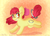 Size: 4900x3500 | Tagged: safe, artist:inkwellartz, apple bloom, earth pony, pony, g4, my little pony: friendship is magic, the cutie pox, abstract background, adorabloom, blushing, chest fluff, cute, ear fluff, female, filly, grin, happy, looking at you, loop-de-hoop, smiling, solo