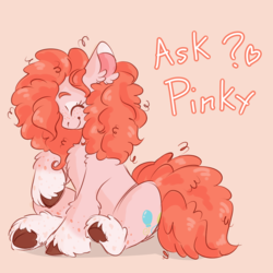 Size: 1000x1000 | Tagged: safe, artist:ask-pink-y-pone, pinkie pie, earth pony, pony, g4, female, freckles, happy, smiling, solo, unshorn fetlocks