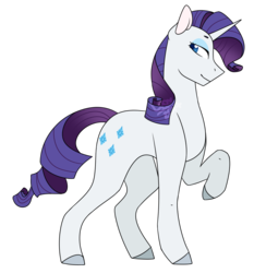 Size: 1120x1200 | Tagged: safe, artist:ask-azalea-grey, part of a set, rarity, pony, unicorn, g4, cutie mark, female, lidded eyes, looking back, mare, raised hoof, simple background, smiling, solo, transparent background