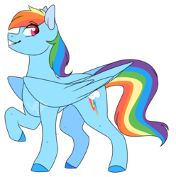 Size: 1191x1200 | Tagged: safe, artist:ask-azalea-grey, part of a set, rainbow dash, pegasus, pony, g4, cutie mark, female, looking back, mare, raised hoof, simple background, smiling, solo, transparent background