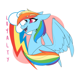 Size: 1280x1280 | Tagged: safe, artist:ask-azalea-grey, part of a set, rainbow dash, pegasus, pony, g4, cutie mark background, female, floppy ears, mare, one eye closed, open mouth, simple background, solo, spread wings, transparent background, wings