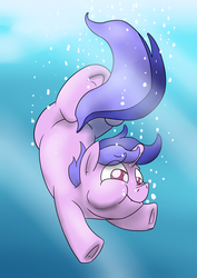 Size: 3508x4961 | Tagged: safe, artist:timsplosion, sea swirl, seafoam, pony, unicorn, g4, commission, female, filly, solo, swimming, underhoof, underwater, younger