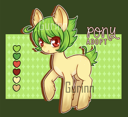 Size: 700x637 | Tagged: safe, artist:gurinn, oc, oc only, earth pony, pony, adoptable, advertisement, auction, digital art, female, mare, obtrusive watermark, raised hoof, smiling, solo, watermark