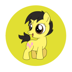 Size: 800x800 | Tagged: safe, artist:perfectpinkwater, pichu, pony, unicorn, female, filly, pokémon, pokémon gold and silver, ponified, simple background, super smash bros., super smash bros. ultimate