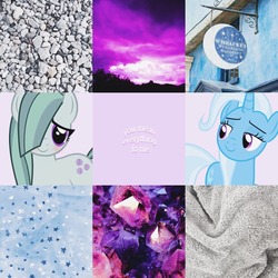 Size: 1280x1280 | Tagged: safe, artist:ponysource, marble pie, trixie, g4, crack shipping, female, lesbian, moodboard, ship:marbixie, shipping