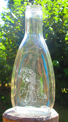 Size: 2039x3636 | Tagged: safe, artist:malte279, rarity, g4, bottle, craft, glass engraving, high res, irl, photo, rarity day