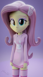 Size: 1080x1920 | Tagged: dead source, safe, artist:efk-san, fluttershy, equestria girls, g4, 3d, blender, blender cycles, clothes, cute, female, shyabetes, smiling, solo