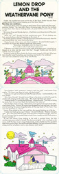Size: 672x1962 | Tagged: safe, official comic, brandy, lemon drop, comic:my little pony (g1), g1, official, blue moon, burr the thistle pixie, goldie the weathervane, hail, holly mistaken for thistles, lemon drop and the little pony weathervane, lemon drop and the weathervane pony, north wind, show stable, stealing, story, thistle pixies, trophy, weather, weathervane, wish, wish magic