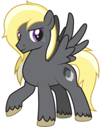 Size: 2355x2844 | Tagged: safe, artist:lightning stripe, derpibooru exclusive, oc, oc only, oc:thunder rod, pegasus, pony, g4, blonde, blonde mane, cutie mark, high res, long mane, male, purple eyes, show accurate, simple background, solo, stallion, transparent background, unshorn fetlocks, wings