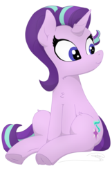 Size: 1105x1701 | Tagged: safe, artist:soctavia, starlight glimmer, pony, g4, cute, female, happy, mare, simple background, sitting, solo, transparent background