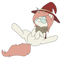 Size: 2433x2272 | Tagged: safe, artist:wafflecakes, oc, oc only, oc:sweet vermeil, mothpony, original species, featureless crotch, freckles, glasses, hat, high res, simple background, solo, spread legs, spreading, transparent background