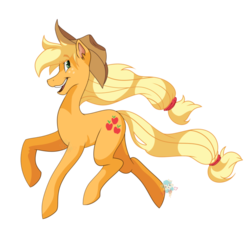 Size: 800x800 | Tagged: safe, artist:pizzapupperroni, applejack, earth pony, pony, g4, applejack's hat, cowboy hat, cutie mark, female, hat, looking at you, mare, open mouth, simple background, solo, transparent background