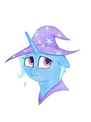 Size: 1600x2144 | Tagged: safe, artist:groomlake, trixie, pony, unicorn, colored, hat, simple background, white background