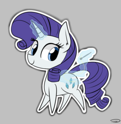 Size: 2315x2362 | Tagged: safe, artist:taurson, rarity, pony, unicorn, g4, female, glowing horn, high res, horn, magic, mare, sewing needle, smiling, solo, sticker, telekinesis, white outline