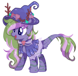 Size: 2145x2081 | Tagged: safe, artist:poppyglowest, oc, oc:cosmic claw, earth pony, pony, base used, clothes, cosplay, costume, female, hat, high res, mare, simple background, solo, transparent background