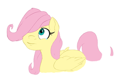 Size: 4230x2688 | Tagged: safe, artist:boggle, fluttershy, pegasus, pony, g4, female, filly, simple background, solo, style emulation, white background