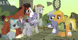Size: 1024x529 | Tagged: safe, artist:xxyaymlprocksxx, cheese sandwich, limestone pie, marble pie, maud pie, mudbriar, pinkie pie, quibble pants, trouble shoes, g4, crack shipping, female, male, marbleshoes, quibblestone, ship:cheesepie, ship:maudbriar, ship:quibblestone, shipping, straight