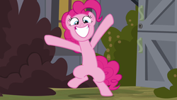 Size: 1280x720 | Tagged: safe, screencap, pinkie pie, earth pony, pony, a friend in deed, g4, female, jumping, mare, solo