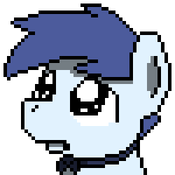 Size: 250x250 | Tagged: safe, artist:sugar morning, oc, oc only, oc:beefy, pony, animated, bowtie, collar, colt, cute, eye shimmer, gif, looped, male, pixel art, pixelated, puppy dog eyes, sad, simple background, solo, transparent background