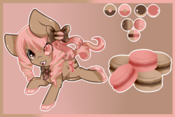 Size: 1024x683 | Tagged: safe, artist:absolitedisaster08, oc, oc only, oc:macaroon, earth pony, pony, chibi, female, mare, reference sheet, solo