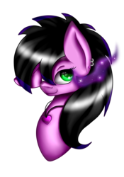 Size: 1000x1428 | Tagged: safe, artist:absolitedisaster08, oc, oc only, oc:light heartless, pony, bust, dark magic, female, magic, mare, portrait, simple background, solo, transparent background
