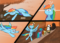 Size: 3500x2500 | Tagged: safe, artist:chedx, rainbow dash, pegasus, pony, g4, 4 panel comic, apple cider, blushing, both cutie marks, cider, comic, crossover, dreamworks, drunk, drunk bubbles, drunker dash, high res, hooves between legs, knees pressed together, kung fu panda, line, need to pee, omorashi, outhouse, potty dance, potty emergency, potty time, tankard, trotting in place