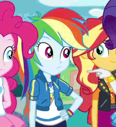 Size: 507x556 | Tagged: safe, screencap, pinkie pie, rainbow dash, rarity, sunset shimmer, equestria girls, equestria girls specials, g4, my little pony equestria girls: better together, my little pony equestria girls: rollercoaster of friendship, animated, cropped, dab, female, geode of super speed, gif, magical geodes, rainbow dab, stabilized