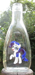 Size: 2217x4683 | Tagged: safe, artist:malte279, rarity, g4, bottle, craft, glass engraving, glass painting, rarity day