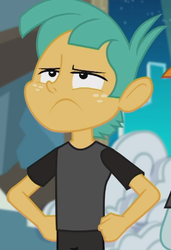 Size: 307x448 | Tagged: safe, screencap, snails, snips, all the world's off stage, equestria girls, g4, my little pony equestria girls: better together, cropped, male, snails is not amused, unamused