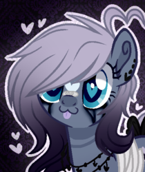 Size: 438x522 | Tagged: safe, artist:6-fingers-lover, oc, oc only, oc:black abyss, earth pony, pony, :3, base used, female, heart eyes, mare, solo, tongue out, wingding eyes