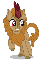 Size: 4553x6239 | Tagged: safe, artist:dragonchaser123, fern flare, kirin, g4, sounds of silence, absurd resolution, background kirin, cloven hooves, female, raised hoof, simple background, smiling, solo, transparent background