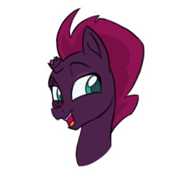 Size: 768x768 | Tagged: safe, artist:herfaithfulstudent, fizzlepop berrytwist, tempest shadow, pony, g4, my little pony: the movie, bust, female, flat colors, happy, simple background, solo, transparent background