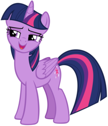 Size: 6467x7567 | Tagged: safe, artist:andoanimalia, twilight sparkle, alicorn, pony, not asking for trouble, absurd resolution, female, folded wings, lidded eyes, mare, open mouth, simple background, solo, transparent background, twilight sparkle (alicorn), vector, wings