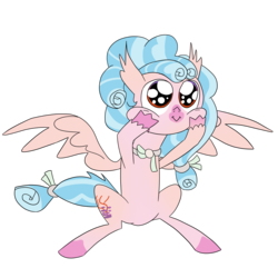 Size: 2000x2000 | Tagged: safe, artist:lauthheure, cozy glow, silverstream, hippogriff, g4, cheek squish, face of mercy, female, fusion, fusion:cozy glow, fusion:silverstream, high res, simple background, solo, squishy cheeks, transparent background