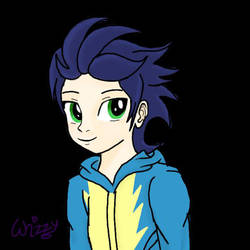 Size: 600x600 | Tagged: safe, artist:wizardart16, soarin', human, g4, clothes, hoodie, humanized, male, solo