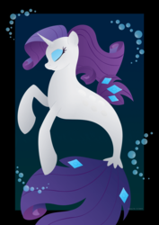 Size: 2059x2912 | Tagged: safe, artist:lavenderrain24, rarity, seapony (g4), g4, bubble, eyes closed, female, high res, seaponified, seapony rarity, smiling, solo, species swap, underwater