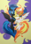Size: 1661x2347 | Tagged: safe, artist:jiuweidehuli, artist:tomatocoup, daybreaker, nightmare moon, alicorn, pony, a royal problem, g4, armor, chest fluff, craft, duo, eye contact, female, helmet, looking at each other, mane of fire, mare, papercraft, traditional art